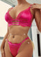 Underwear Transparent Suspender Nightdress Three-piece Set