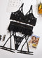 Sexy Erotic Lingerie Lace Underwear Cross Three Piece Female