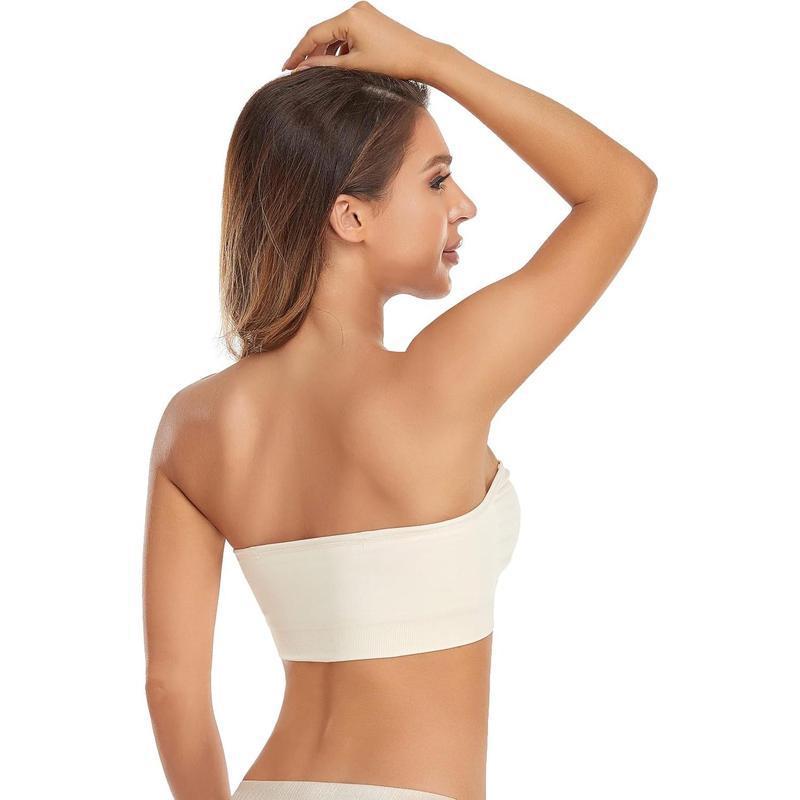 Women's Solid Color Non Slip Silicone Strapless Bra