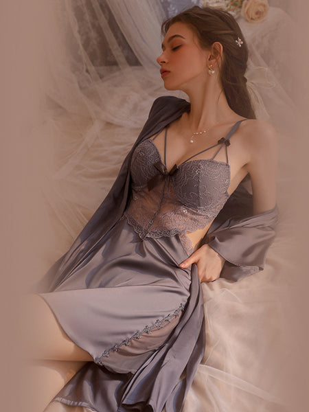 Summer Suspenders Nightdress Lace Pajamas Two-piece Suit