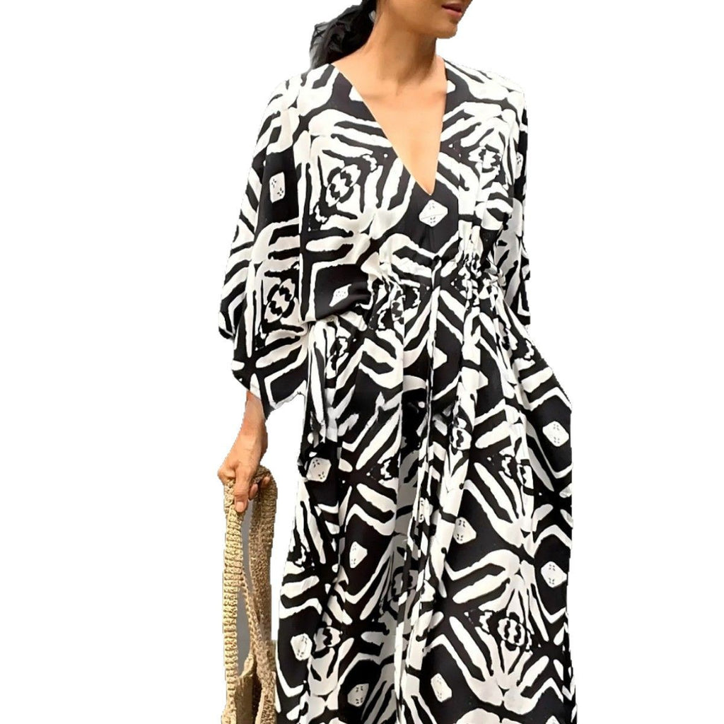 Drawstring Beach Cover-up Sun Protection Clothing Blouse