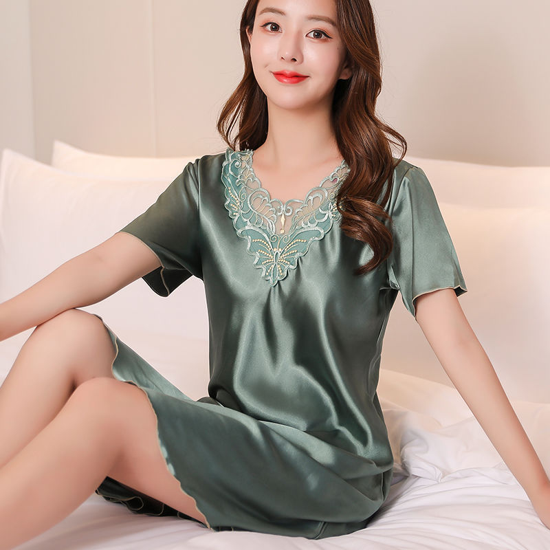 Summer Ice Silk Lace Female Sexy Nightdress