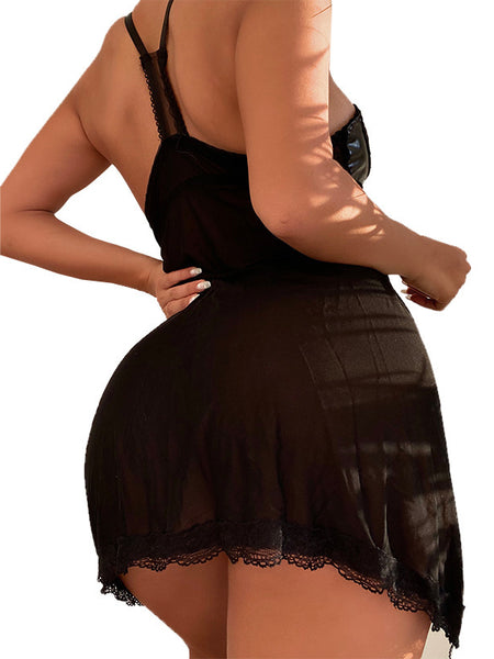 Black Lace Mesh Mini Skirt Erotic Lingerie