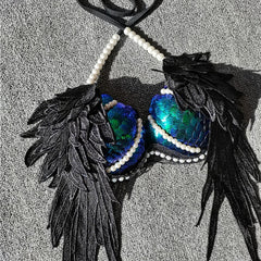 Handmade Sequined Mermaid Scale Bikini Lingerie