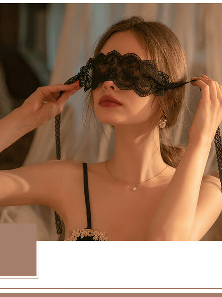 Erotic Lingerie Lace Perspective Embroidered Hollow Eye Mask Adjustable