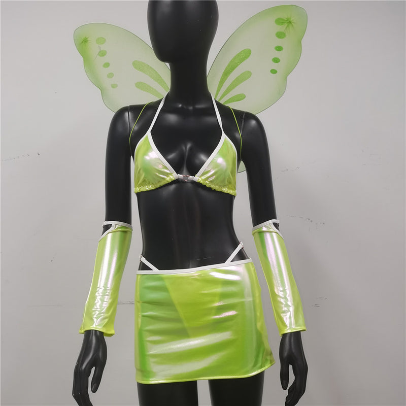Lingerie Set Emotional Cleavage Split Skirt Wings