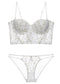 Vintage Embroidered Lingerie Thin Push Up Bra